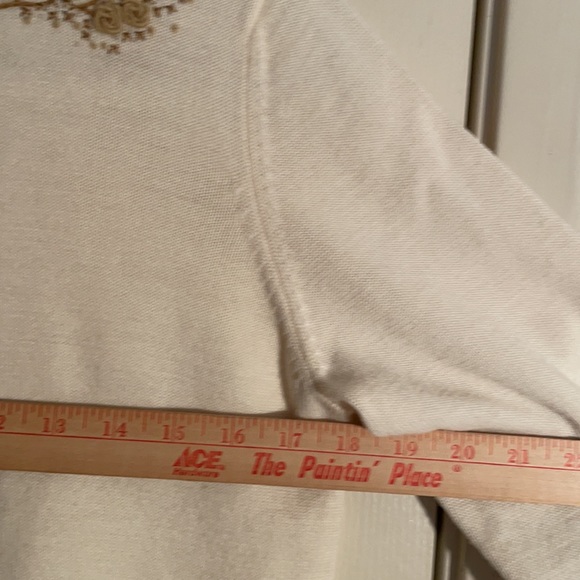 Draper’s & Damon’s pullover sweater, size PS 30% wool front embroidery flowers - Picture 9 of 10